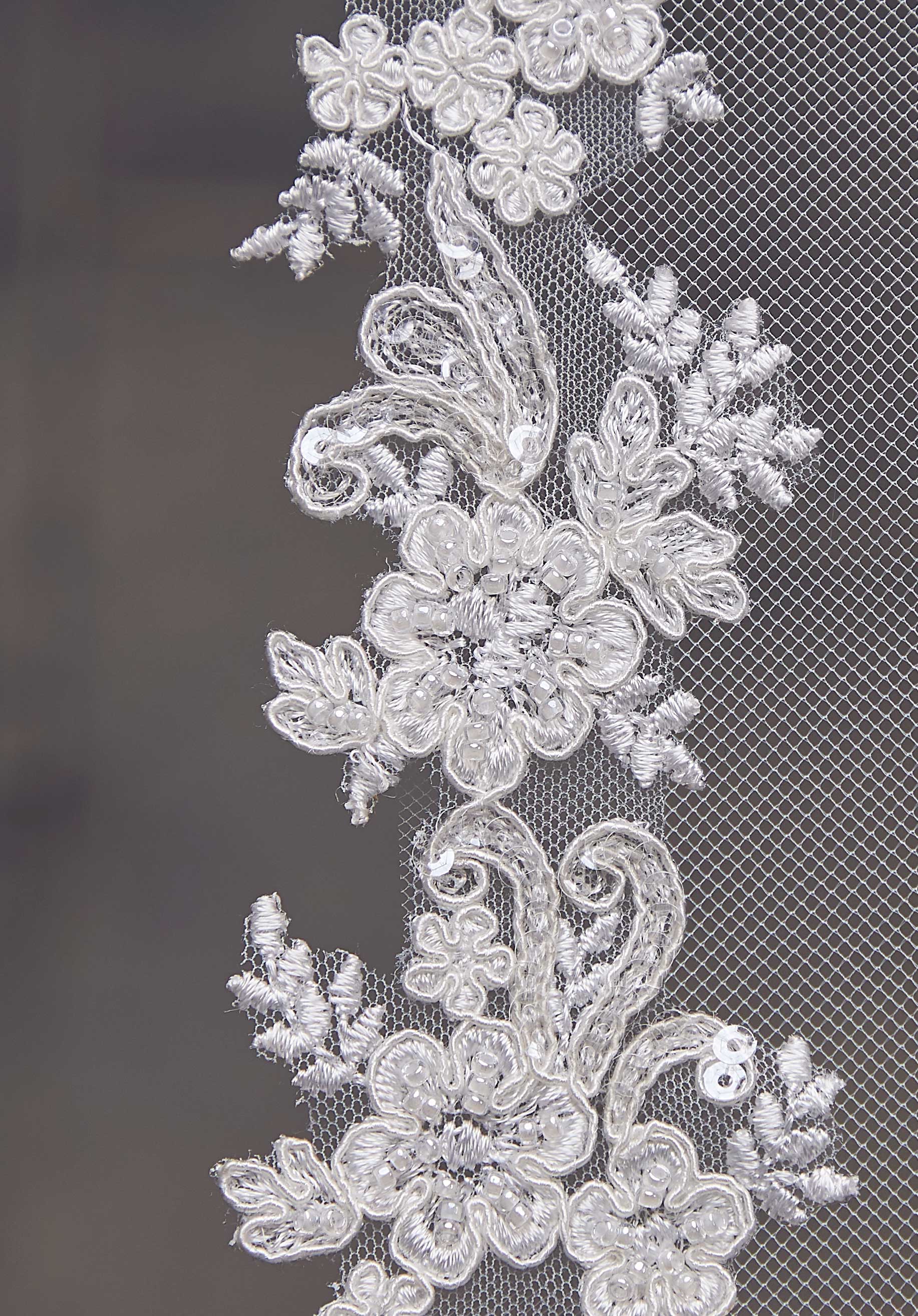 Veil Edged with Lace, Accented with Beads and Sequins Madeline Gardner