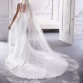 Cathedral Length Lace Veil Lightly Beaded with Rhinestones Madeline Gardner