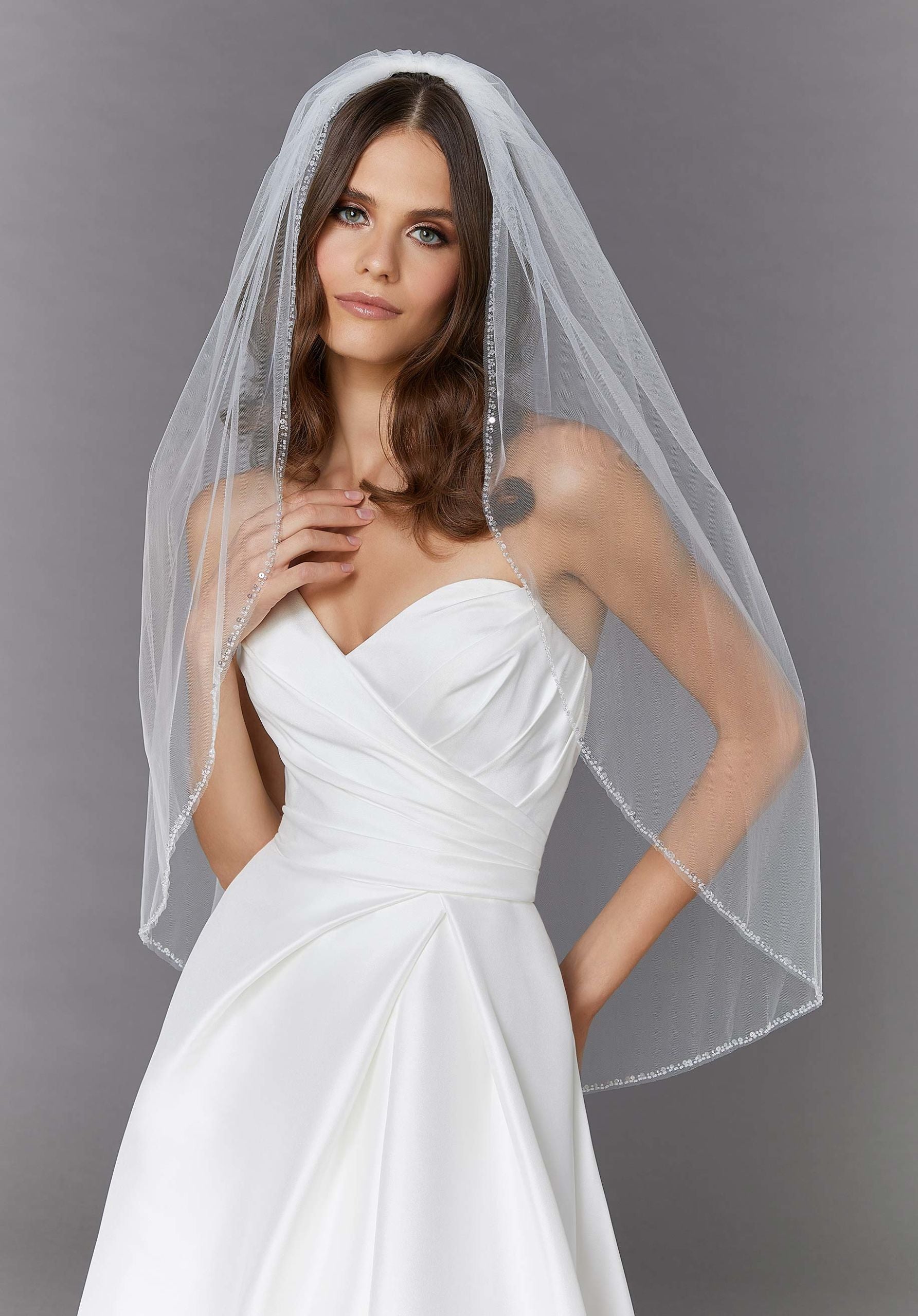 Beaded Fingertip Veil Madeline Gardner