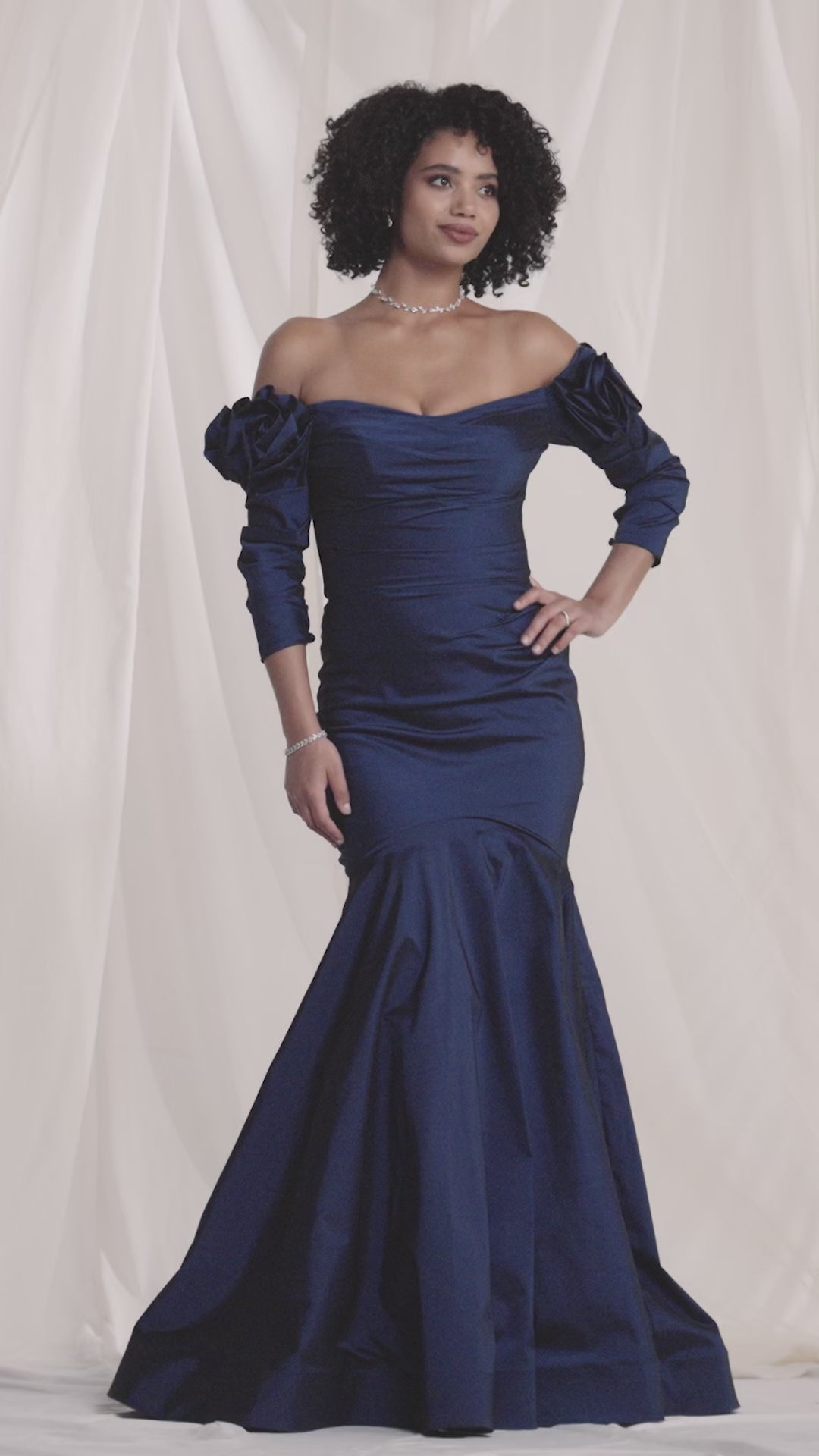 Portofino Gown with Lace top and Drape Detail