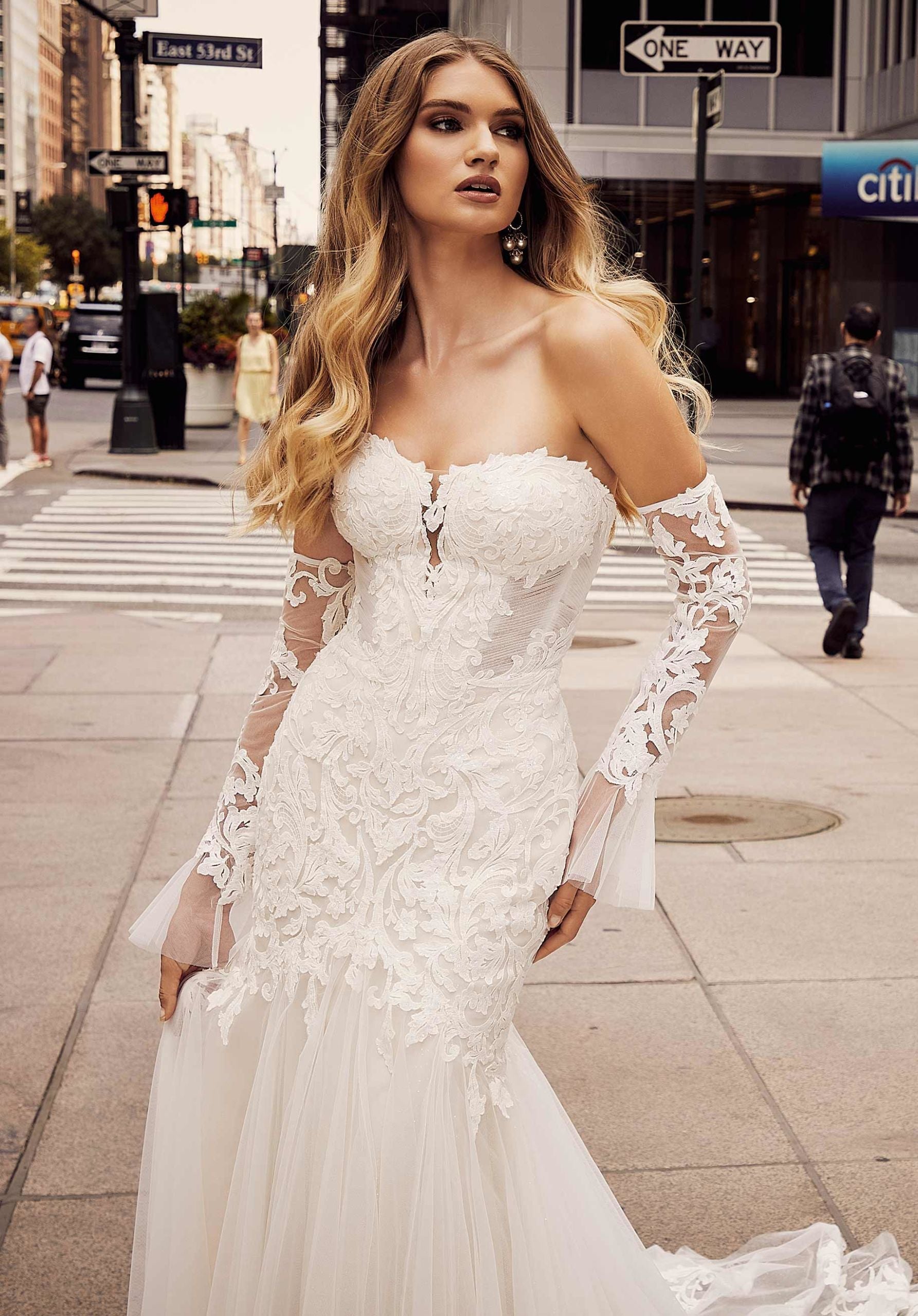 Net Sleeves with Lace Appliqués Madeline Gardner
