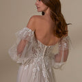 Pouf Long Sleeves with Frosted Embroidery Madeline Gardner