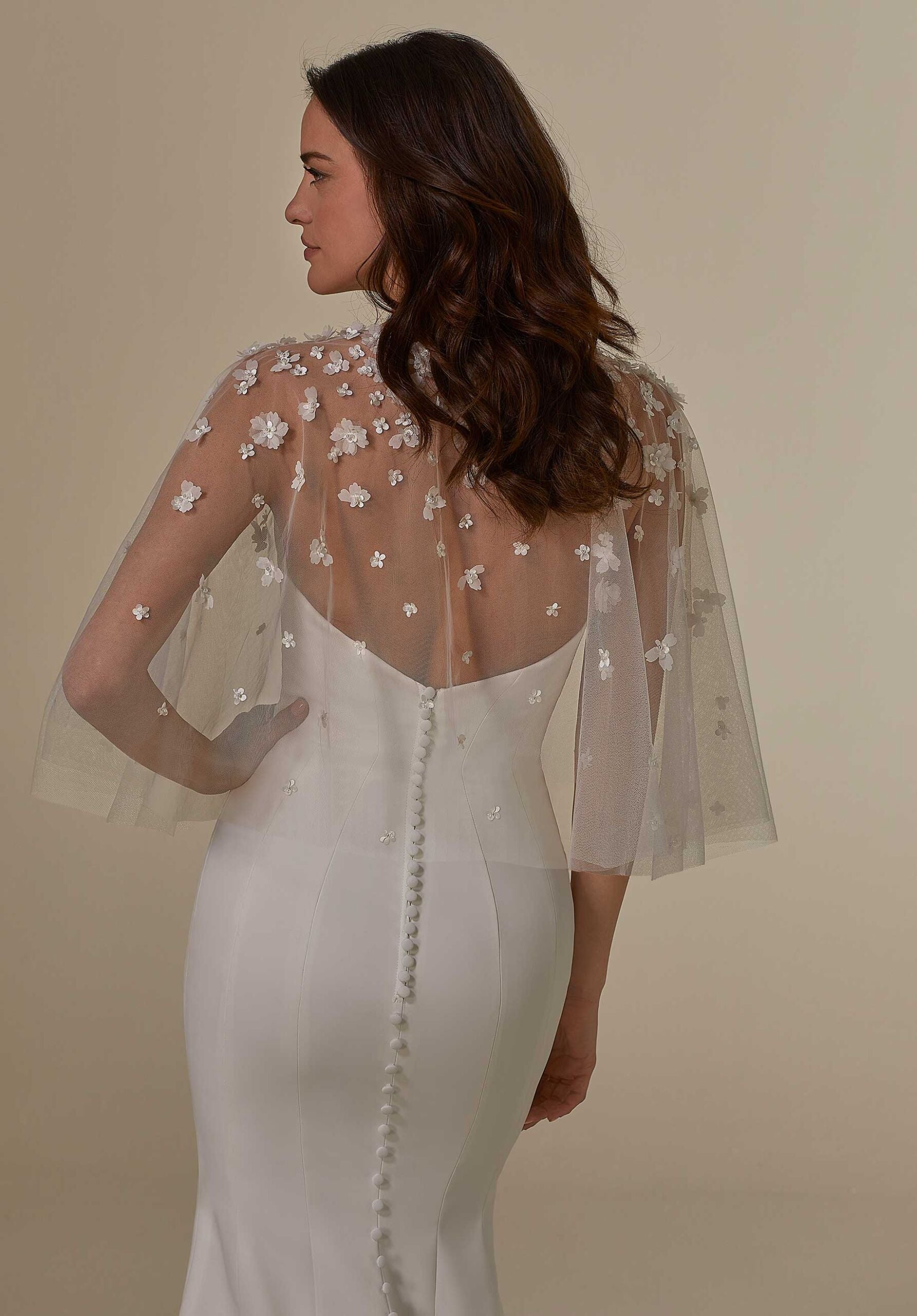 Capelet with Three-Dimensional Appliqués and Pearl Beading Madeline Gardner