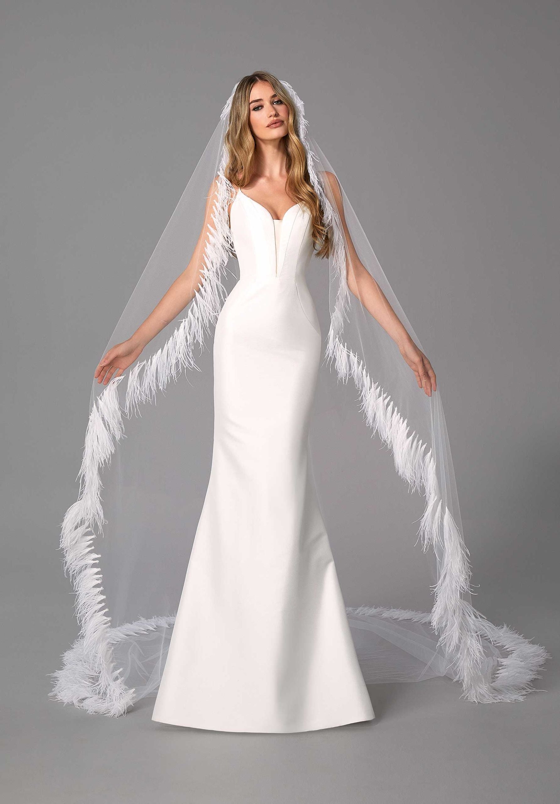 Feather Edged Cathedral Length Veil Madeline Gardner