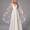 Waltz Length Veil with Lace Appliqués Madeline Gardner