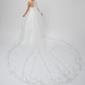 Three-Dimensional Floral Embroidered Veil Madeline Gardner