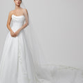 Three-Dimensional Floral Embroidered Veil Madeline Gardner