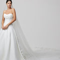 Tulle Veil with Three-Dimensional Organza Flowers Madeline Gardner