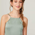 High Low Silky Satin Junior Bridesmaid Dress Madeline Gardner