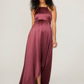 Silky Satin Square Neck Maternity Bridesmaid Dress Madeline Gardner