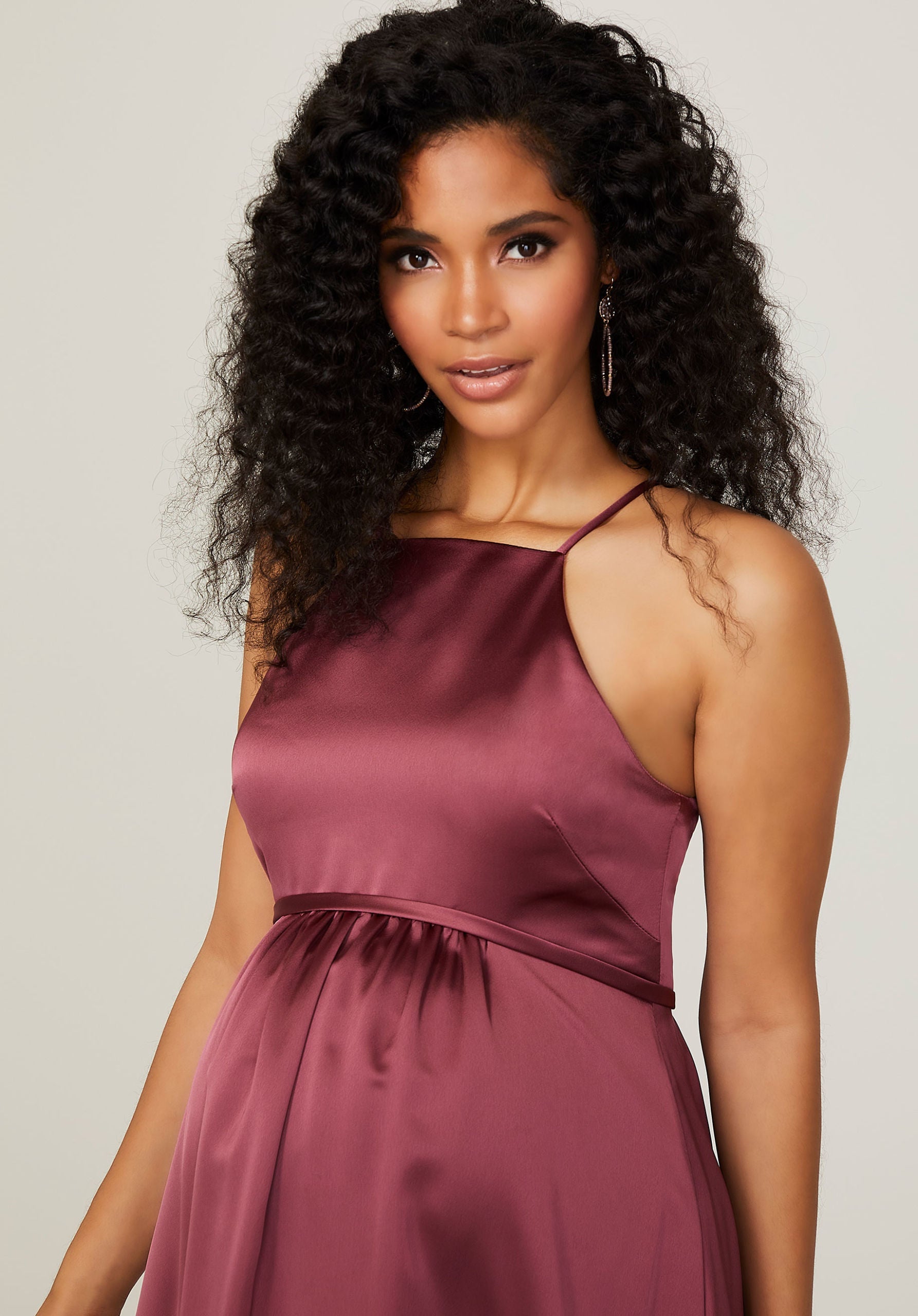 Silky Satin Square Neck Maternity Bridesmaid Dress Madeline Gardner