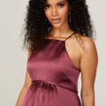 Silky Satin Square Neck Maternity Bridesmaid Dress Madeline Gardner