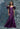 Ruffle Shoulder Mikado Evening Gown with Beaded Embroidery