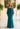 Tapered Neckline Pleated Bodice Evening Gown with Rosettes