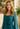 Tapered Neckline Pleated Bodice Evening Gown with Rosettes