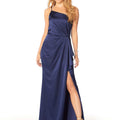 One Shoulder Silky Satin Bridesmaid Dress with Skirt Slit Madeline Gardner