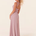 Chiffon Bridesmaid Dress with Leafy Appliqu��s Madeline Gardner