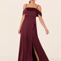 Luxe Satin Bridesmaid Dress with Cuffed Neckline Madeline Gardner