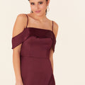 Luxe Satin Bridesmaid Dress with Cuffed Neckline Madeline Gardner
