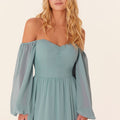 Chiffon Bridesmaid Dress with Bishop Sleeves Madeline Gardner