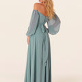 Chiffon Bridesmaid Dress with Bishop Sleeves Madeline Gardner