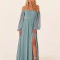 Chiffon Bridesmaid Dress with Bishop Sleeves Madeline Gardner