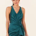 Luxe Satin Bridesmaid Dress with Ruffle Detail Madeline Gardner