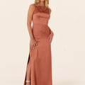 Luxe Satin Bridesmaid Dress with Strappy Back Madeline Gardner