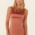 Luxe Satin Bridesmaid Dress with Strappy Back Madeline Gardner