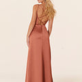 Luxe Satin Bridesmaid Dress with Strappy Back Madeline Gardner