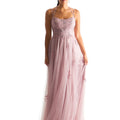 Draped English Net Bridesmaid Dress with Appliqu��s Madeline Gardner