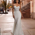 Satin with Embroidery, Tasteful Beaded Plus Size Wedding Dress