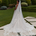 Embroidered Appliqués on Tulle Veil Madeline Gardner