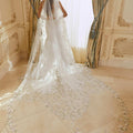 Frosted Embroidered Floral Lace Veil Madeline Gardner