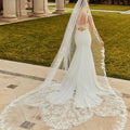 Frosted Embroidered Floral Lace Veil Madeline Gardner