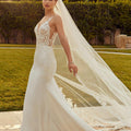 Frosted Embroidered Floral Lace Veil Madeline Gardner