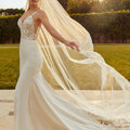 Frosted Embroidered Floral Lace Veil Madeline Gardner