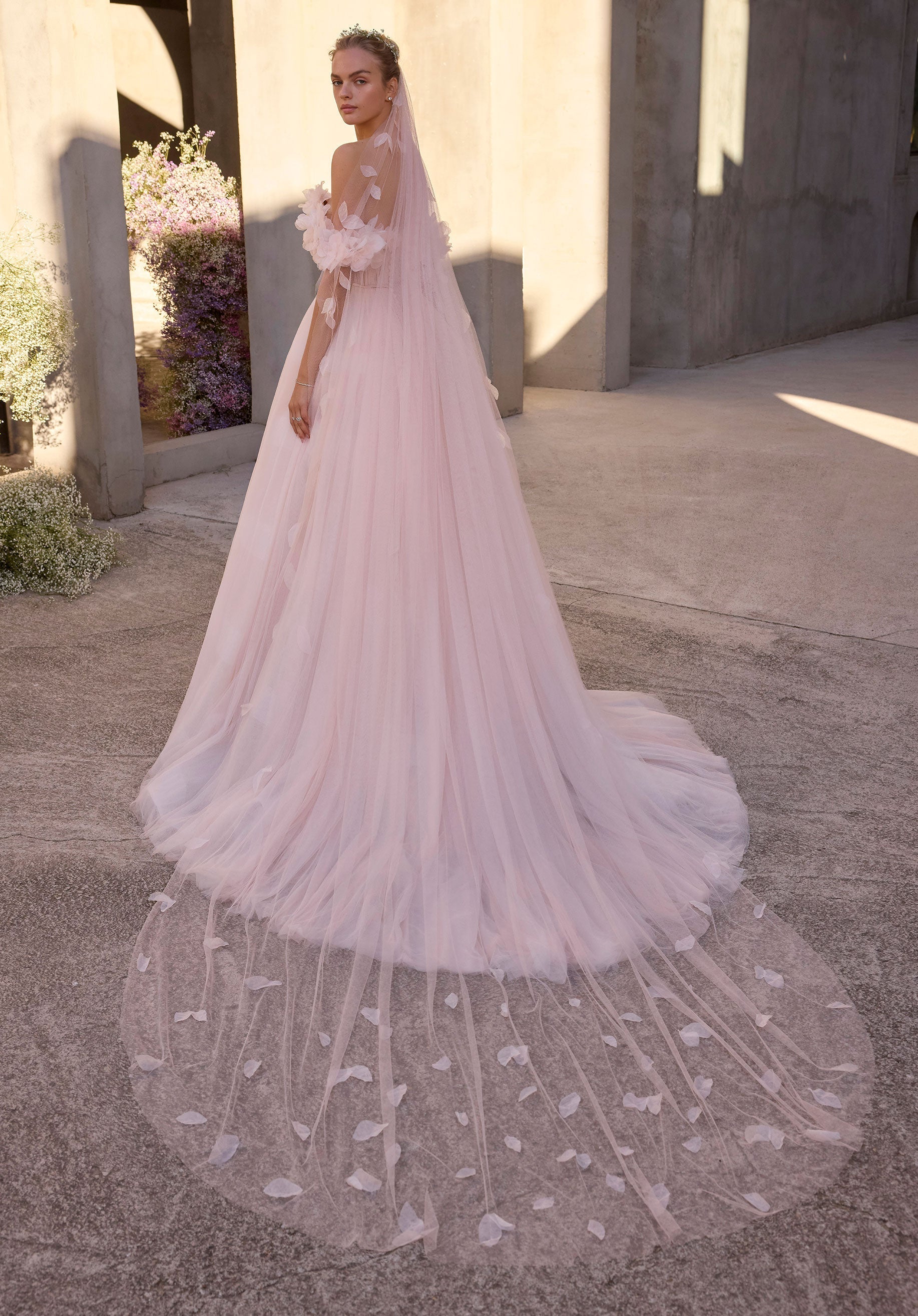 organza-petal-cathedral-veil Morilee
