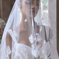 Floral and Beaded Cathedral Veil with Blusher Morilee