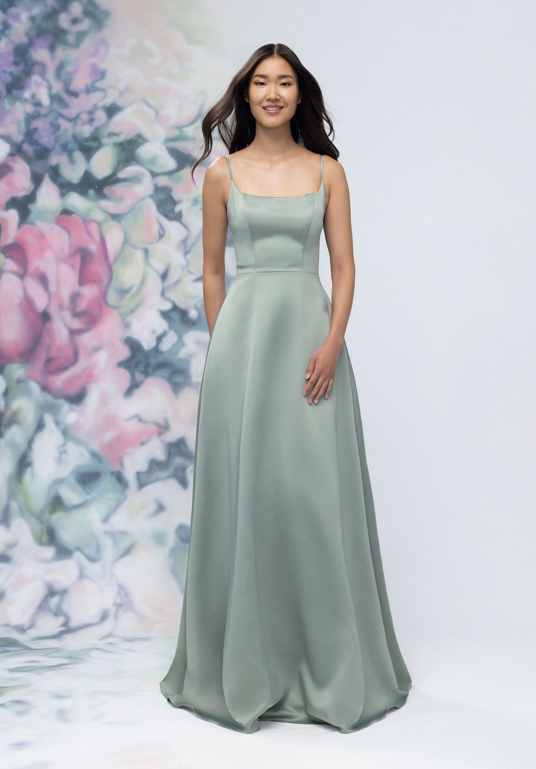 Soft Scoop Corset Back Satin A-Line Bridesmaid Dress