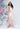Strapless Floral Printed Chiffon Column Bridesmaid Dress with Scarf