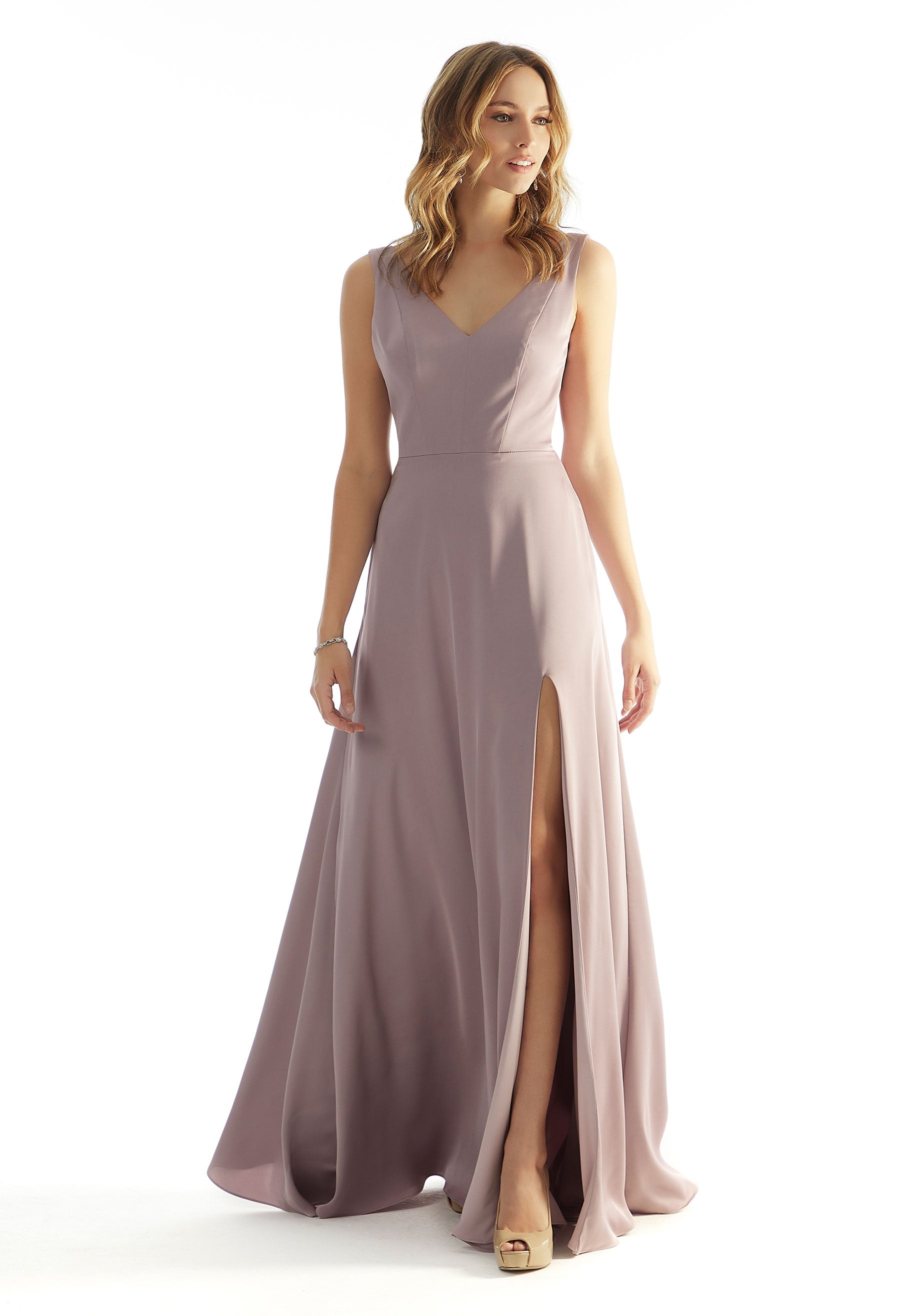 Open Back Luxe Satin Bridesmaid Dress with Bow Detail Morilee