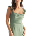 Luxe Satin Bridesmaid Dress with Ruffled Straps Morilee