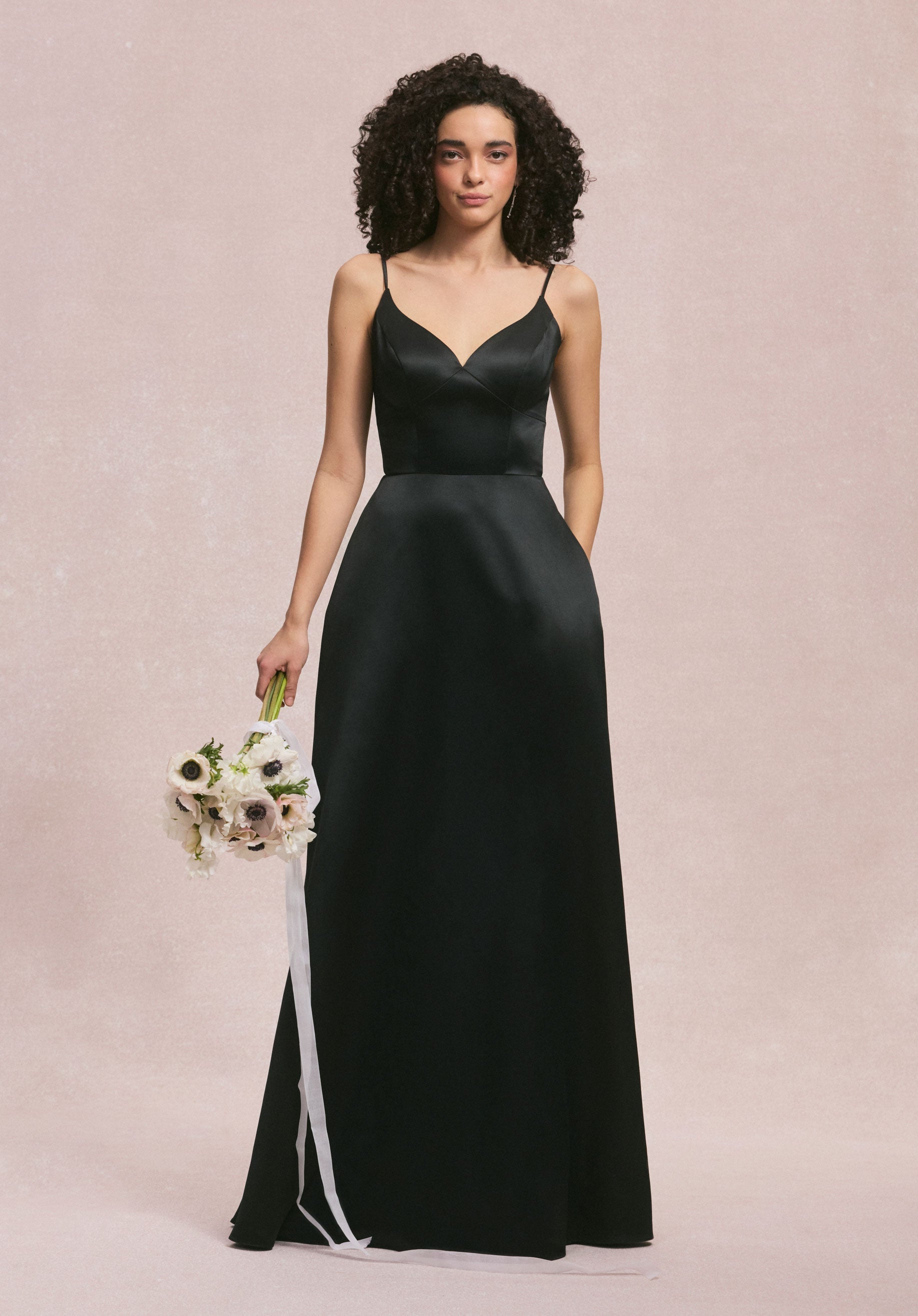Cat Eye Satin Bridesmaid Dress with Keyhole Back Morilee
