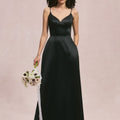 Cat Eye Satin Bridesmaid Dress with Keyhole Back Morilee