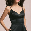 Cat Eye Satin Bridesmaid Dress with Keyhole Back Morilee