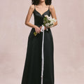 Cat Eye Satin Bridesmaid Dress with Keyhole Back Morilee