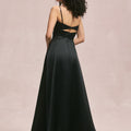 Cat Eye Satin Bridesmaid Dress with Keyhole Back Morilee