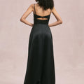 Cat Eye Satin Bridesmaid Dress with Keyhole Back Morilee
