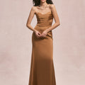 Sweetheart Seam Draped Luxe Satin Bridesmaid Dress Morilee